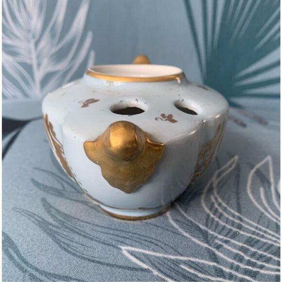 VINTAGE Limoges Hand Painted gold floral Inkwell & Pen Holder NO LID - Picture 5 of 9